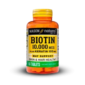 Biotina 10,000 Plus Keratina 100 Mg Mason, 60 Tabletas