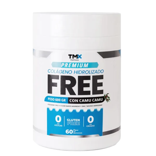 Premium Colageno Hidrolizado Free con Silicio con Camu Camu TMX Wellness 600GR 60SERV