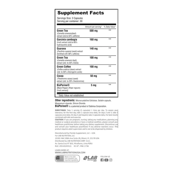 Fat Burner 90 CAPS Lab Nutrition - Imagen 2