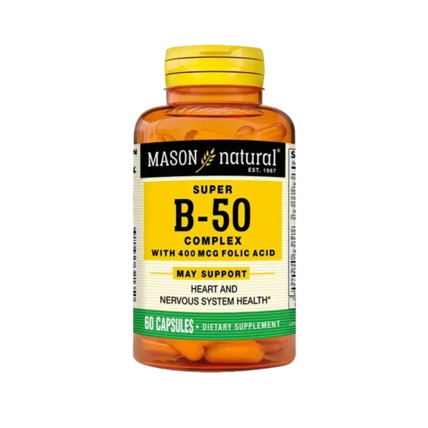 Super B-50 Complex with 400 MCG Folic Acid- Mason x60 CAPS